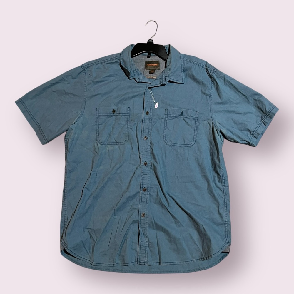 Northwest Territories Button Down Short Sleeve Men’s Size XL Blue